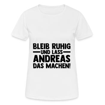 Prénom Andreas - T-shirt respirant Femme - blanc - Devant - AI Model Female 172 dark (172cm)