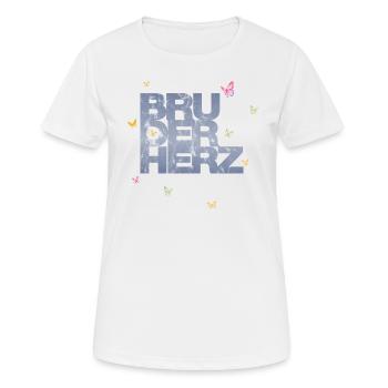 Bruderherz Bester Bruder der Welt Geschenkidee - Frauen T-Shirt atmungsaktiv - Weiß - Vorne - AI Model Female 172 dark (172cm)