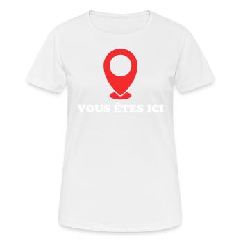 You are here - Women's Breathable T-Shirt - white - Front - AI Model Female 172 dark (172cm)