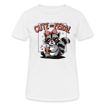 Raton laveur effronté – Mignon, mais sauvage ! - T-shirt respirant Femme - blanc - Devant - AI Model Female 172 dark (172cm)