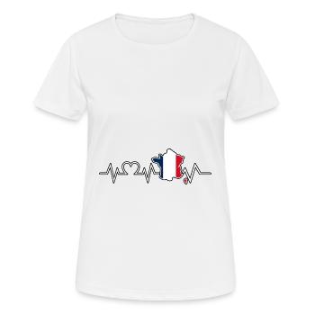 Français Français France - T-shirt respirant Femme - blanc - Devant - AI Model Female 172 dark (172cm)