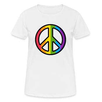 Peace - Frauen T-Shirt atmungsaktiv - Weiß - Vorne - AI Model Female 172 dark (172cm)