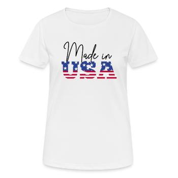 Made in the USA - Women's Breathable T-Shirt - white - Front - AI Model Female 172 dark (172cm)