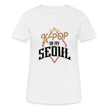 Coréen Pop Kpop Music Korea Kdrama - T-shirt respirant Femme - blanc - Devant - AI Model Female 172 dark (172cm)