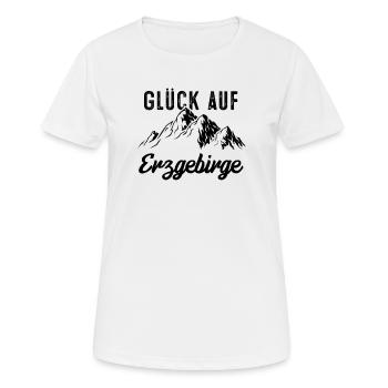 Glueck auf Erzgebirge - Frauen T-Shirt atmungsaktiv - Weiß - Vorne - AI Model Female 172 dark (172cm)