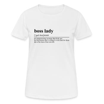 Patron Dame Femme Femme Confiante Entrepreneur - T-shirt respirant Femme - blanc - Devant - AI Model Female 172 dark (172cm)