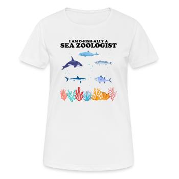 Zooologiste marin officiel Zooologie Mer - T-shirt respirant Femme - blanc - Devant - AI Model Female 172 dark (172cm)