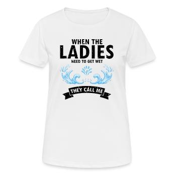 Pool Guy Design pour PoolBoy et Pool Cleaner - T-shirt respirant Femme - blanc - Devant - AI Model Female 172 dark (172cm)