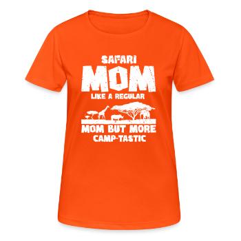 Conception de voyage en famille africaine pour l’Afrique - T-shirt respirant Femme - orange néon - Devant - AI Model Female 172 dark (172cm)