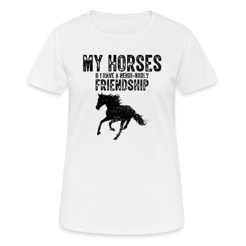 Conception de voûte et conception de chevaux de voûte - T-shirt respirant Femme - blanc - Devant - AI Model Female 172 dark (172cm)