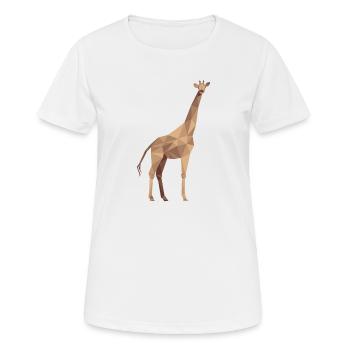 Giraffe africa wilderness savanna polygon gift - Women's Breathable T-Shirt - white - Front - AI Model Female 172 dark (172cm)
