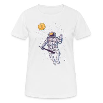 Astronaut, outer space, baseball, gift, moon - Women's Breathable T-Shirt - white - Front - AI Model Female 172 dark (172cm)