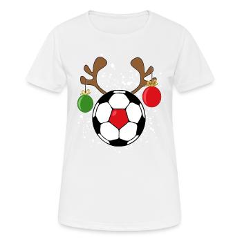 Cadeau de football de Noël bois de la veille de Noël - T-shirt respirant Femme - blanc - Devant - AI Model Female 172 dark (172cm)