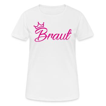 Braut Krone Pink Junggesellinenabschied - Frauen T-Shirt atmungsaktiv - Weiß - Vorne - AI Model Female 172 dark (172cm)