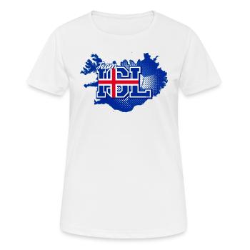 Team ISL Map Iceland with Ball Pattern - Women's Breathable T-Shirt - white - Front - AI Model Female 172 dark (172cm)