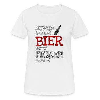 Schade das man Bier nicht Ficken kann - Frauen T-Shirt atmungsaktiv - Weiß - Vorne - AI Model Female 172 dark (172cm)