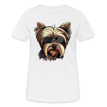 Shih Tzu Wearing Glasses - Women's Breathable T-Shirt - white - Front - AI Model Female 172 dark (172cm)