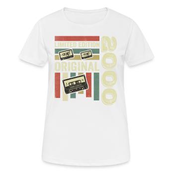 Millésime 2000 - citation d’anniversaire rétro 2000 - T-shirt respirant Femme - blanc - Devant - AI Model Female 172 dark (172cm)