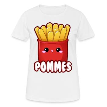 Français frites Émoticône de restauration rapide Mignon - T-shirt respirant Femme - blanc - Devant - AI Model Female 172 dark (172cm)