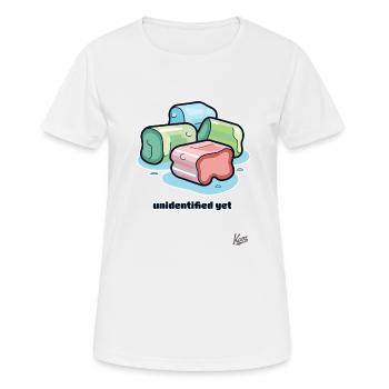 Unknown chewing gum object - Women's Breathable T-Shirt - white - Front - AI Model Female 172 dark (172cm)