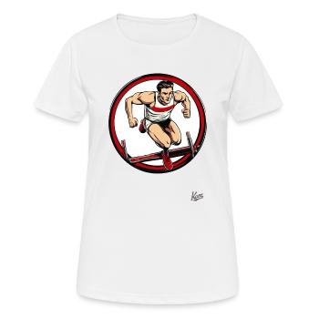Athlétisme et haies - T-shirt respirant Femme - blanc - Devant - AI Model Female 172 dark (172cm)