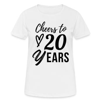 20e anniversaire - T-shirt respirant Femme - blanc - Devant - AI Model Female 172 dark (172cm)
