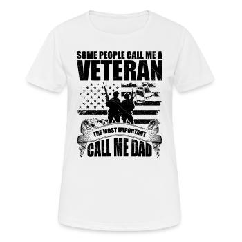 Some people call me veteran - T-shirt respirant Femme - blanc - Devant - AI Model Female 172 dark (172cm)