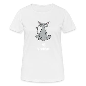 Noe nicht HEUTE - Katze boeser Blick - Frauen T-Shirt atmungsaktiv - Weiß - Vorne - AI Model Female 172 dark (172cm)