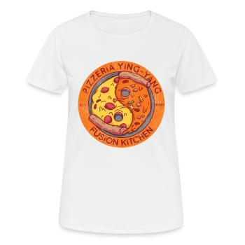 Pizzeria Pizza Ying Yang Fusion Kitchen - T-shirt respirant Femme - blanc - Devant - AI Model Female 172 dark (172cm)