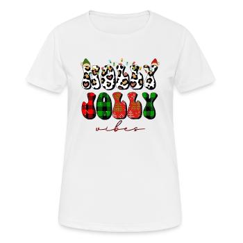 Holly Jolly Vibes, Weihnachtsstimmung, Weihnachtsfamilie - Frauen T-Shirt atmungsaktiv - Weiß - Vorne - AI Model Female 172 dark (172cm)