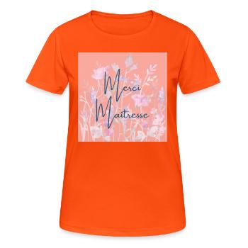 Merci maîtresse - T-shirt respirant Femme - orange néon - Devant - AI Model Female 172 dark (172cm)