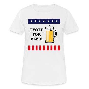 Wahl USA Stars and Stripes - Frauen T-Shirt atmungsaktiv - Weiß - Vorne - AI Model Female 172 dark (172cm)