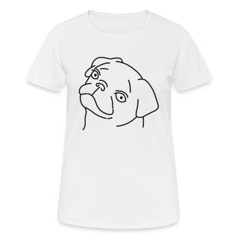 Mops - Frauen T-Shirt atmungsaktiv - Weiß - Vorne - AI Model Female 172 dark (172cm)