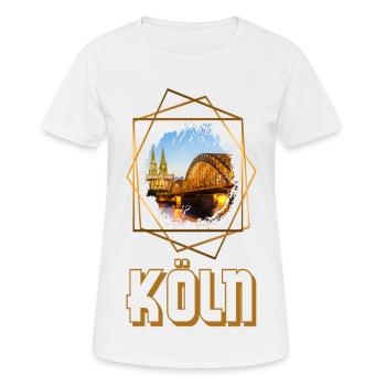 Kölner Dom Allemagne Ville Skyline Patrie - T-shirt respirant Femme - blanc - Devant - AI Model Female 172 dark (172cm)