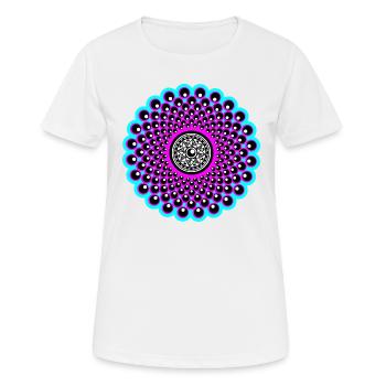 Neon Mandala in pink und baby blau im Goa Style - Frauen T-Shirt atmungsaktiv - Weiß - Vorne - AI Model Female 172 dark (172cm)