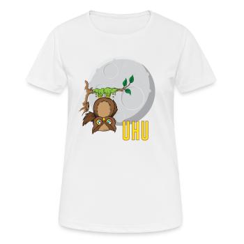 Owl in front of the moon - Women's Breathable T-Shirt - white - Front - AI Model Female 172 dark (172cm)