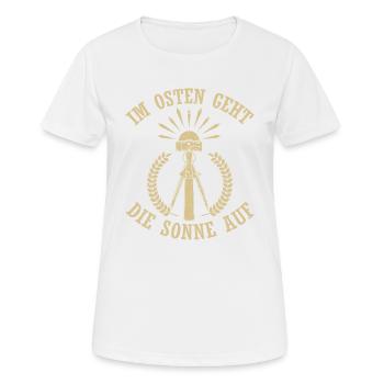 Sunrise is in the east - Women's Breathable T-Shirt - white - Front - AI Model Female 172 dark (172cm)