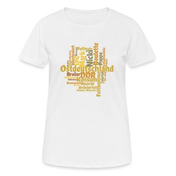 DDR word cloud Nicki Wörtersammlung - Women's Breathable T-Shirt - white - Front - AI Model Female 172 dark (172cm)