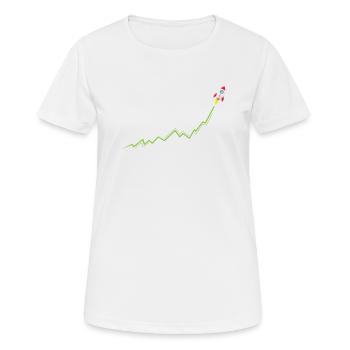 Internet gegen Wallstreet Kurs Rakete To The Moon - Frauen T-Shirt atmungsaktiv - Weiß - Vorne - AI Model Female 172 dark (172cm)