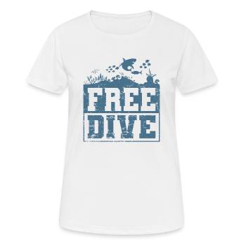 Apnoetauchen im Ozean Free Dive - Frauen T-Shirt atmungsaktiv - Weiß - Vorne - AI Model Female 172 dark (172cm)