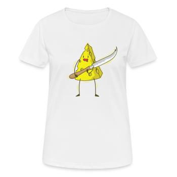 Morceaux de fromage avec couteaux à fromage - T-shirt respirant Femme - blanc - Devant - AI Model Female 172 dark (172cm)