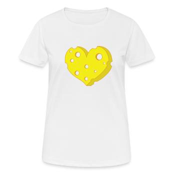 Stück Käse in Herzform - Frauen T-Shirt atmungsaktiv - Weiß - Vorne - AI Model Female 172 dark (172cm)
