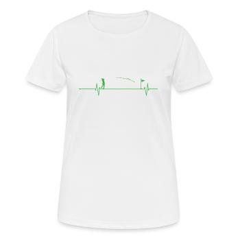 Herzschlag für den Golf Sport Trendsport Abschlag - Frauen T-Shirt atmungsaktiv - Weiß - Vorne - AI Model Female 172 dark (172cm)