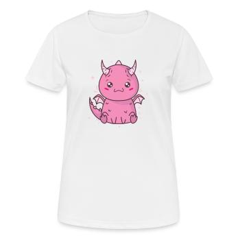 petit bébé dragon créature mythique conte de fées - T-shirt respirant Femme - blanc - Devant - AI Model Female 172 dark (172cm)
