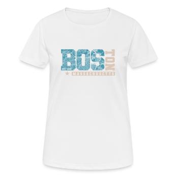 Boston Massachusetts Bundesstaat Amerika USA - Frauen T-Shirt atmungsaktiv - Weiß - Vorne - AI Model Female 172 dark (172cm)