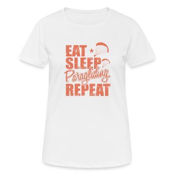 Eat Sleep Paragliding Repeat Extreme Sport - Women's Breathable T-Shirt - white - Front - AI Model Female 172 dark (172cm)