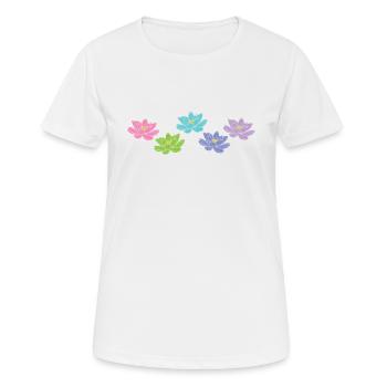 Fleurs de lotus Fleurs de lotus Fleur de plante Fleur - T-shirt respirant Femme - blanc - Devant - AI Model Female 172 dark (172cm)
