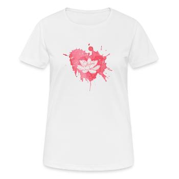 Fleur de Lotus Fleur Jardin Fleur de Lotus Lotus - T-shirt respirant Femme - blanc - Devant - AI Model Female 172 dark (172cm)