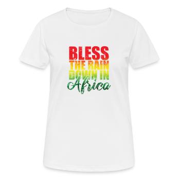 Bénis la pluie sur le continent africain - T-shirt respirant Femme - blanc - Devant - AI Model Female 172 dark (172cm)