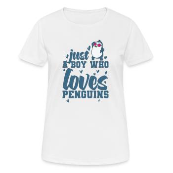 Juste un garçon qui aime Penguins Bird - T-shirt respirant Femme - blanc - Devant - AI Model Female 172 dark (172cm)